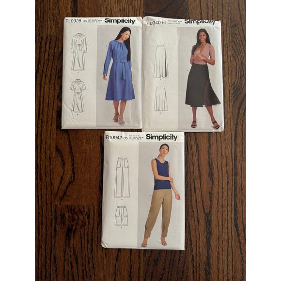6 Piece Sewing Pattern Bundle Simplicity Butterick, 5-Size (6-14), 1-Size (4-12) - Picture 3 of 8